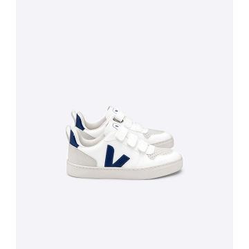 White/Navy Kids' Veja V-10 CWL Shoes | AU 774LIS